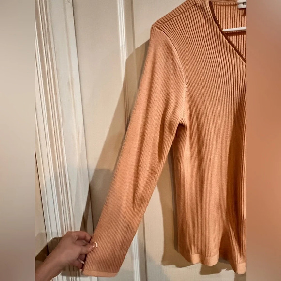 FINAL PRICE Calvin Klein Ribbed Zip Up Sweater - Picture 4 of 8